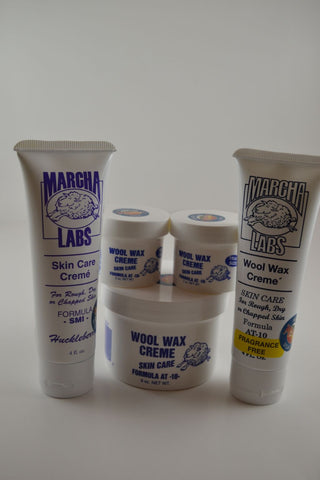One 9 ounce Jar, Two 2 Ounce Jars, Two 4 ounce Squeeze Tubes Wool Wax Creme